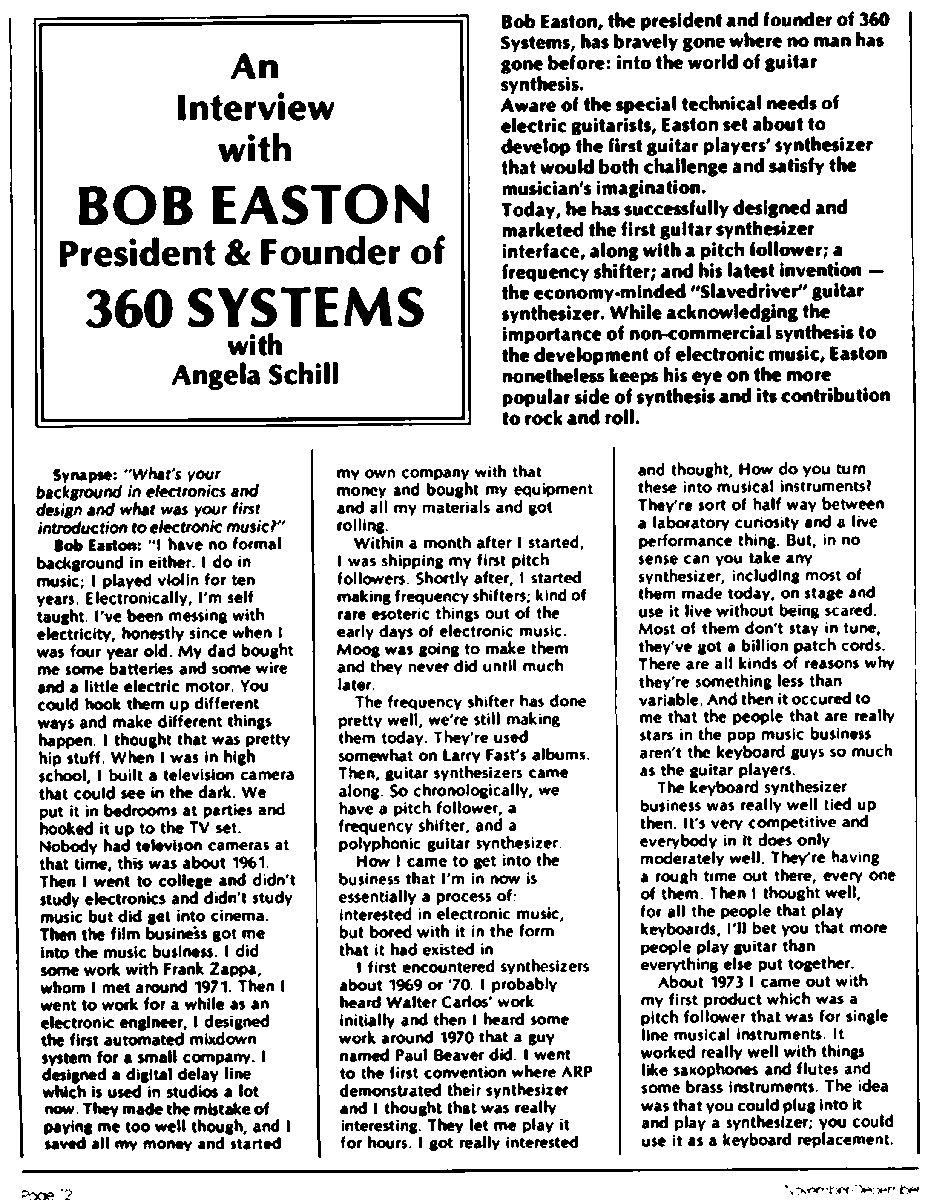 Bob Easton 360 Systems Bob Easton 360 Systems